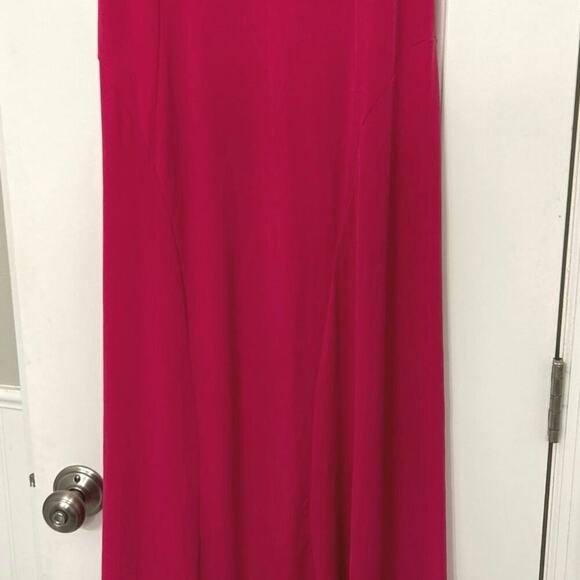 Susan Graver Liquid Knit Bright Pink A Line Midi Dress Summer Travel Size XS New - Picture 8 of 12